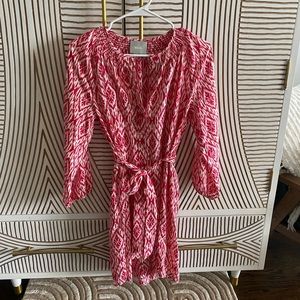 Maeve Pink & White Tie Dress